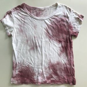 brandy Melville pink and white crop tee shirt